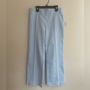 NWT STAUD KNACK PANT | Size M | Light Blue Checkered Fit and Flare Cropped Pants